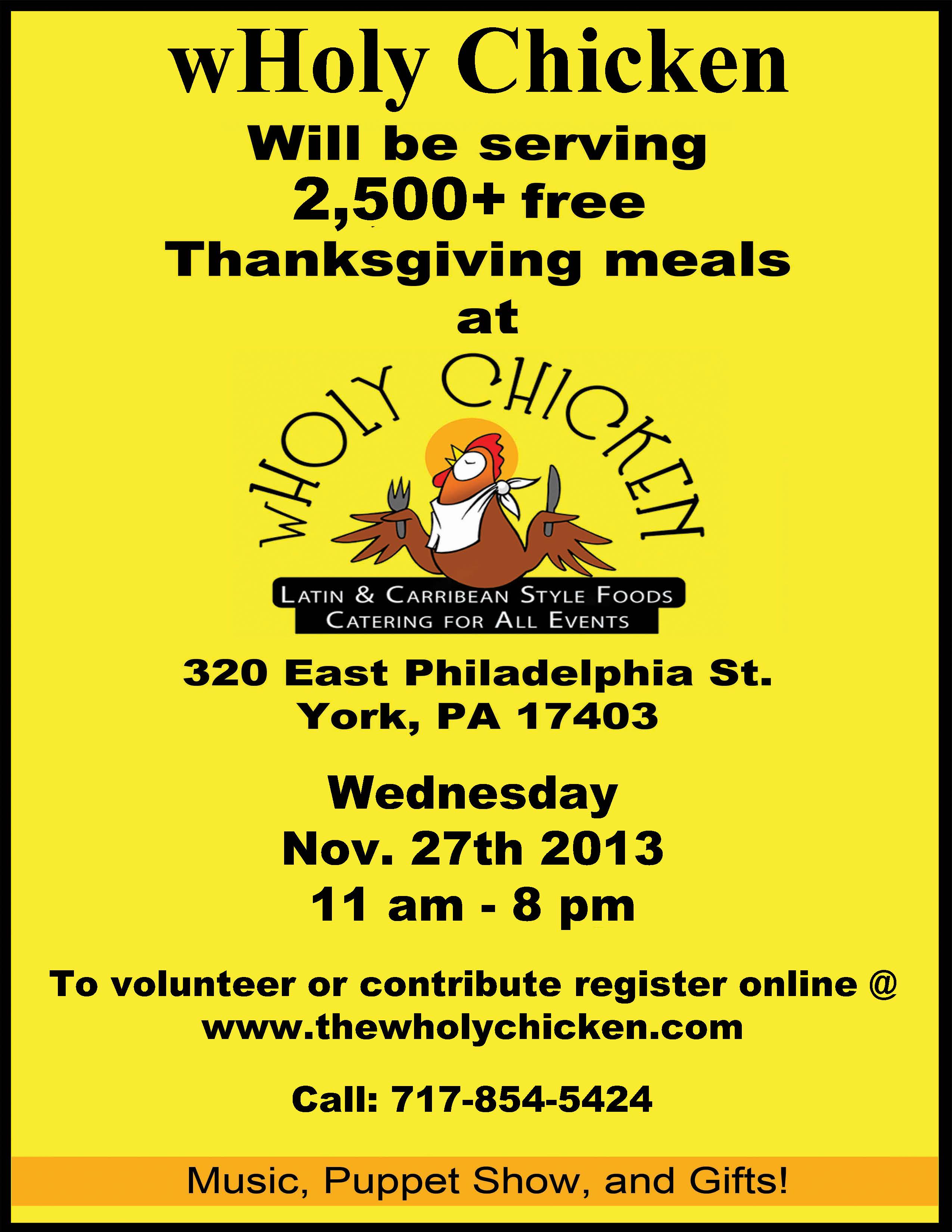 wHOLY Chicken Thanksgiving Event