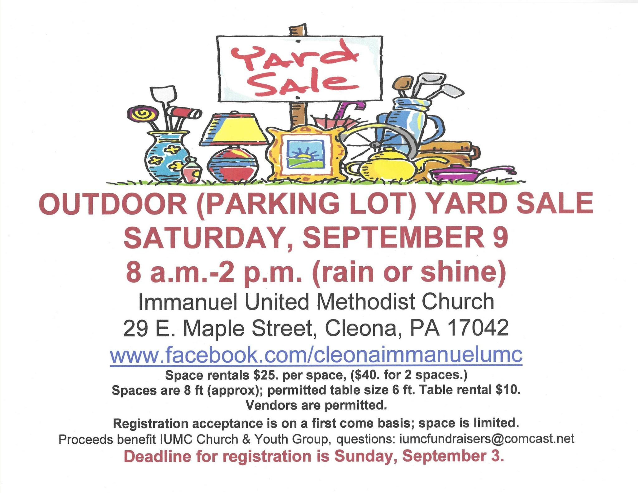 WJTL FM 90.3 Christ. Community. Music.Parking Lot Yard Sale (Vendor’s