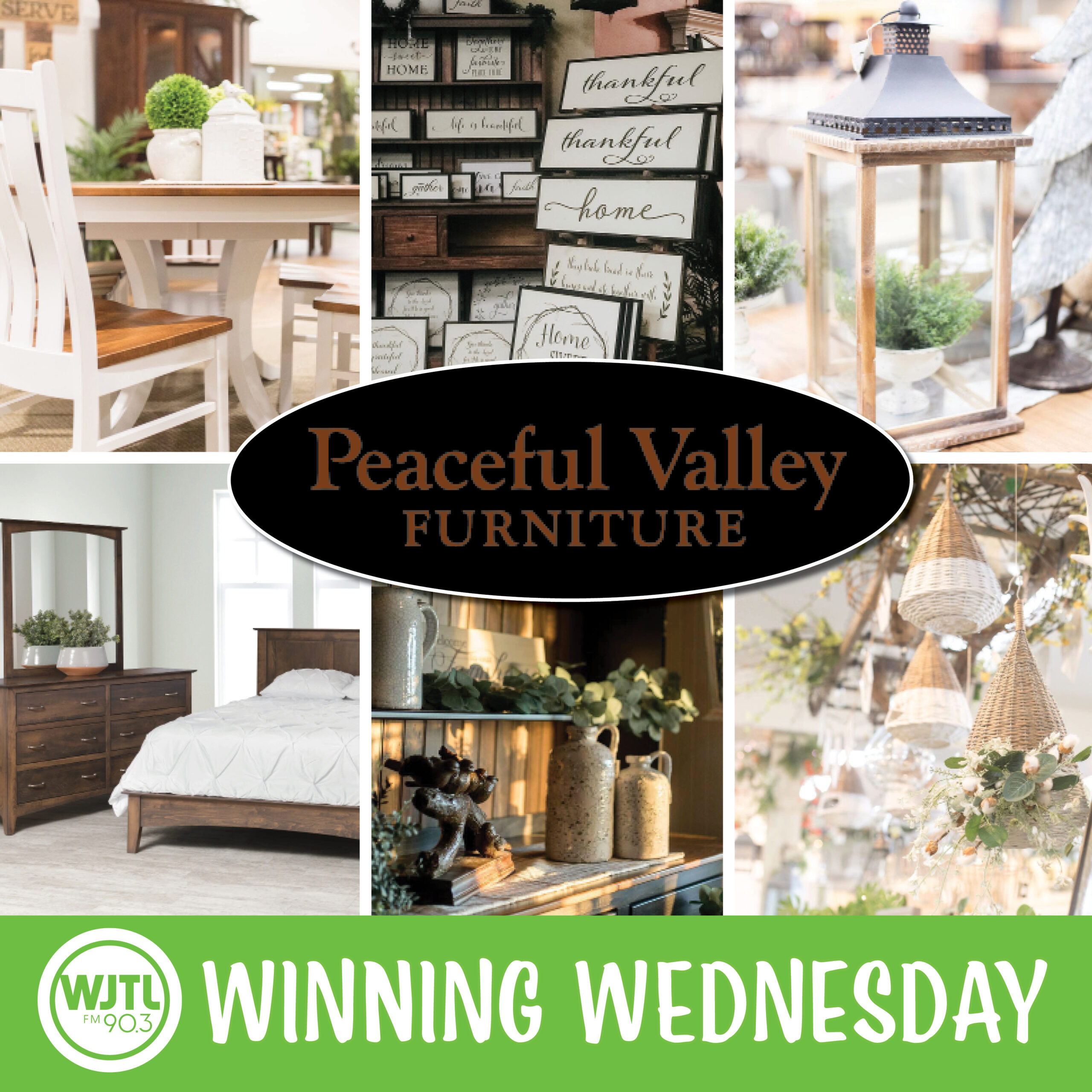 Winning Wednesday, January 28th: Win a $25 gift card to Peaceful Valley Furniture and Home Decor