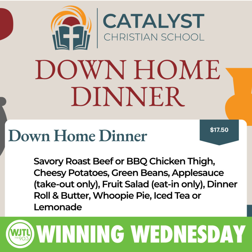 Winning Wednesday, May 27th: Win a Pair of Down Home Dinner Meal Tickets at Catalyst Christian’s Benefit Auction on Friday, May 29th