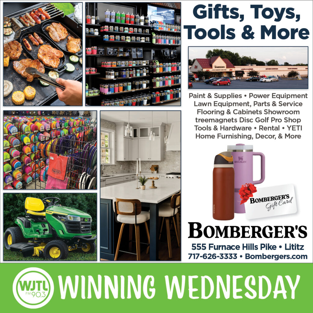 Winning Wednesday, December 3rd: Win a $20 Gift Card to Bomberger’s Store