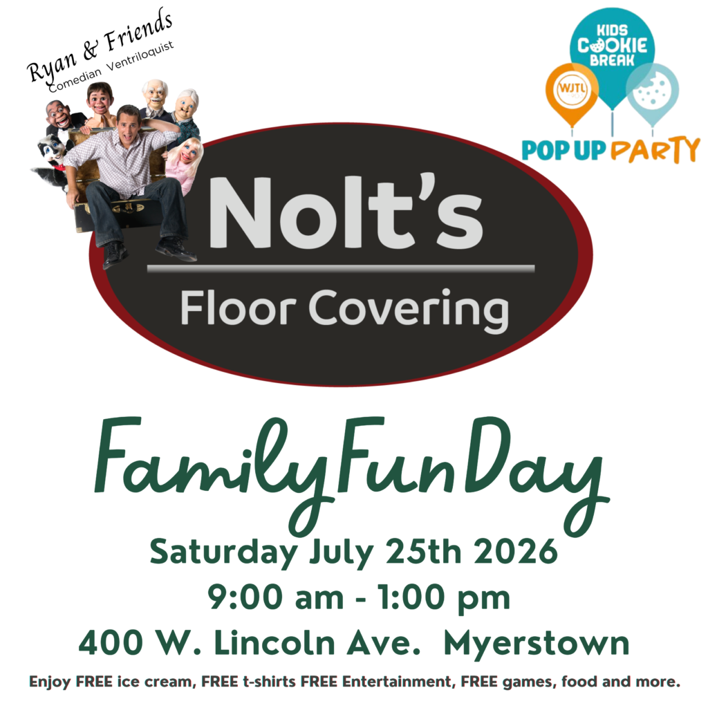 A KCB Party is popping up at Nolt’s Family Fun Day on Saturday, July 25th