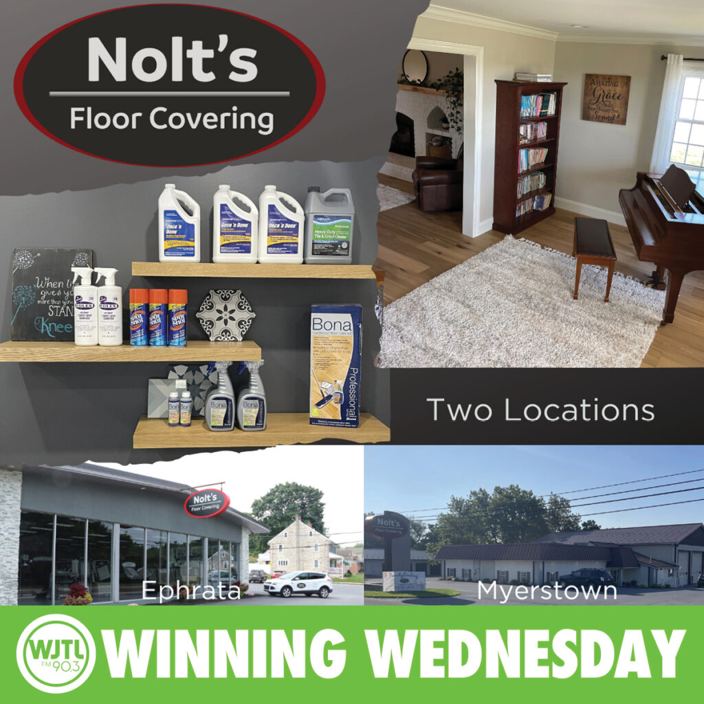 Winning Wednesday, July 22nd: Win 4 meals at the hot dog and hamburger tent during Nolt’s Family Fun Day this Saturday + a $50 gift card to Nolt’s Flooring