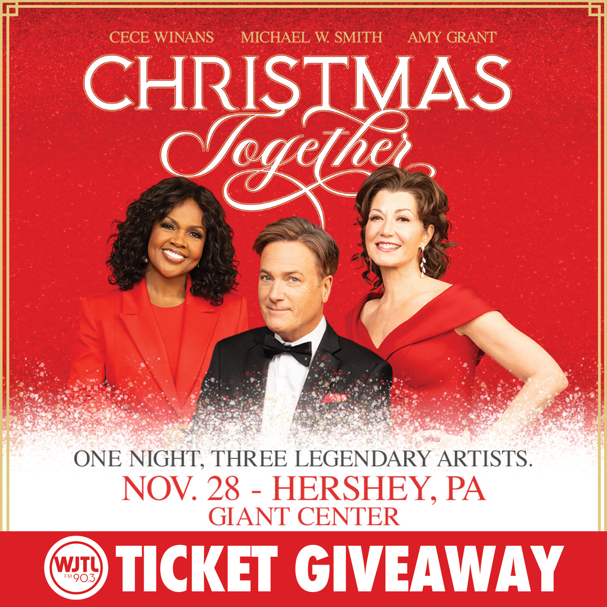 Friday, October 30th: Win a pair of tickets to the Christmas Together Tour featuring Amy Grant, Michael W. Smith, & CeCe Winans
